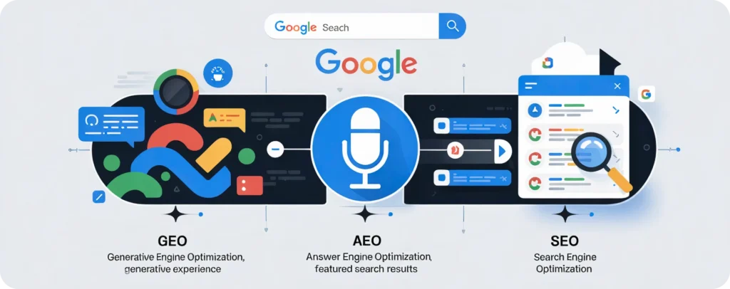 GEO vs. AEO vs. SEO – Detailed Comparison