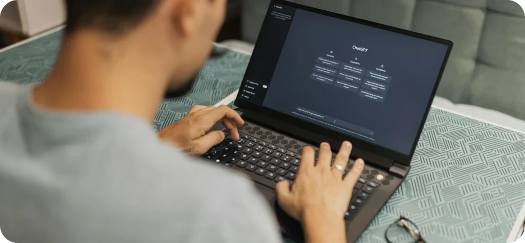person using chatgpt