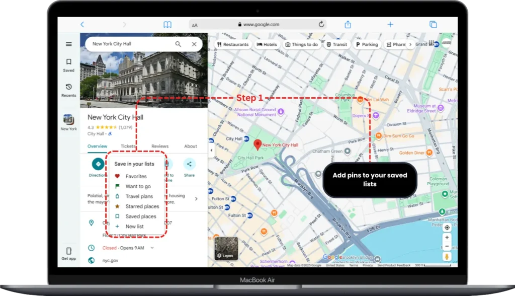 How to Find Your Saved or Dropped Pins Later - Step 1